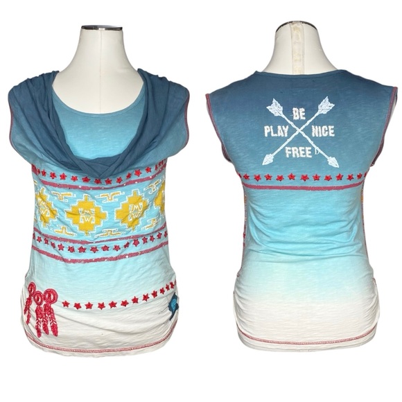 Double D Ranch Ombre Cowl Neck Sleeveless Top - Picture 1 of 13